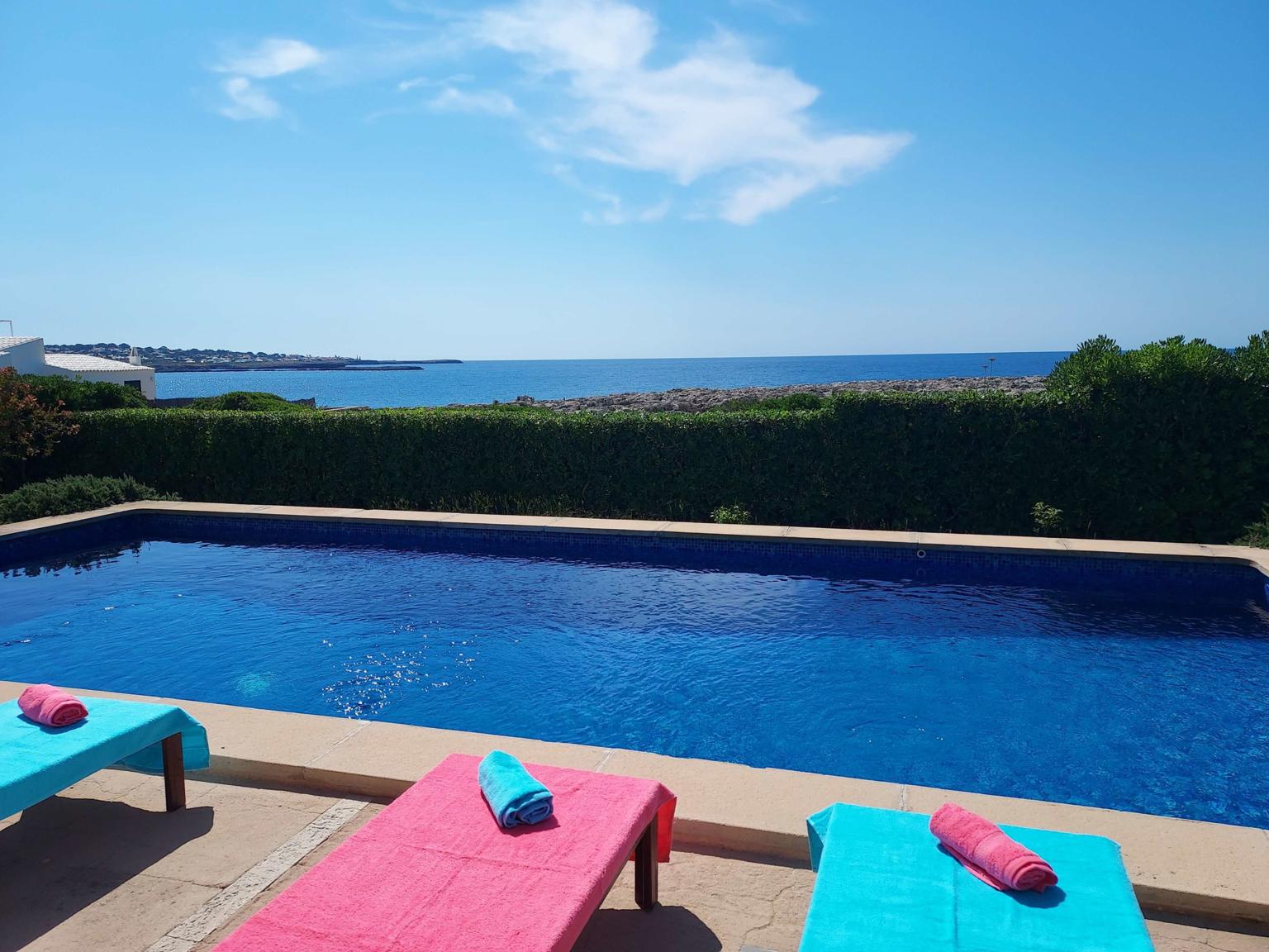 Villa Blau Mari - Vistas al mar desde la piscina - Chalet con piscina - Cap den Font - Sant Lluis - Menorca