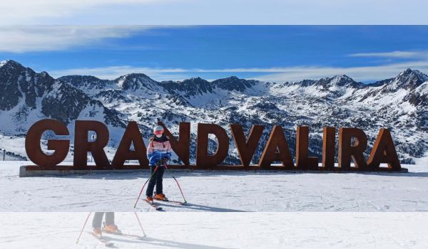 Esquiadores en las pistas de Grandvalira, Andorra